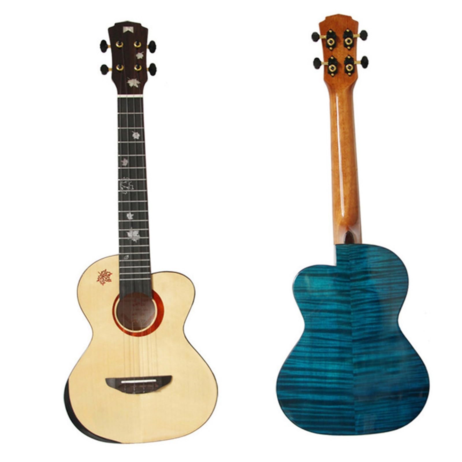 Ukulele Ukulele Tenorowe 26 Cali Lite Drewno Świerkowe Wykończenie Na Wysoki Połysk Z Twardym Futerałem Tuner Pasek Kapodaster