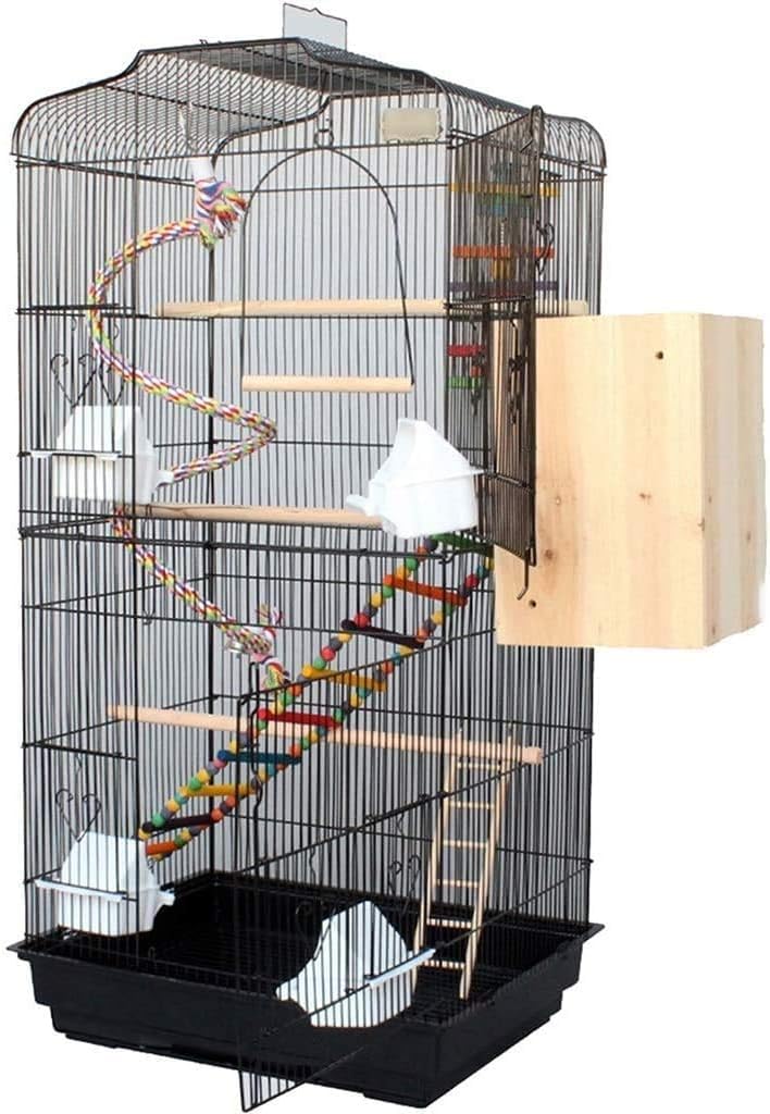 HTTGDGDH Professional Birdcage Pet Supplies Bird Carrier Gardening Decor Cheap Bird Cages For Parakeets,Large Luxury Bird Cage, Household Iron Budgerigar Cage, Dove Love Bird Pear,Black D