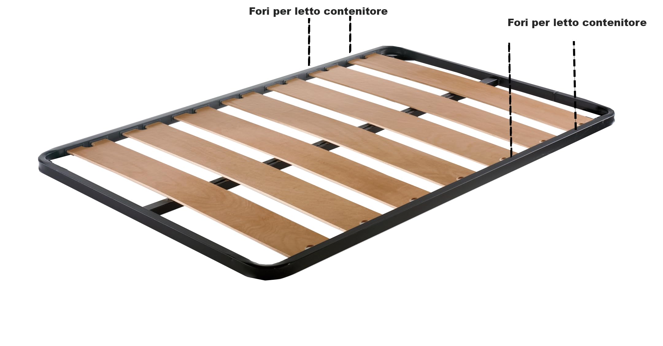 SARDAMATERASSI- Rete con fori per letto contenitore misura 120x190 una piazza e mezza a fascia larga ortopedica rinforzata