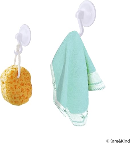 Miniatura 5 de Juego organizador de juguetes de baño, 2 bolsas de malla extra grandes, 6 ganchos de ventosa con bloqueo de agarre extra fuerte (blanco) - Fácil