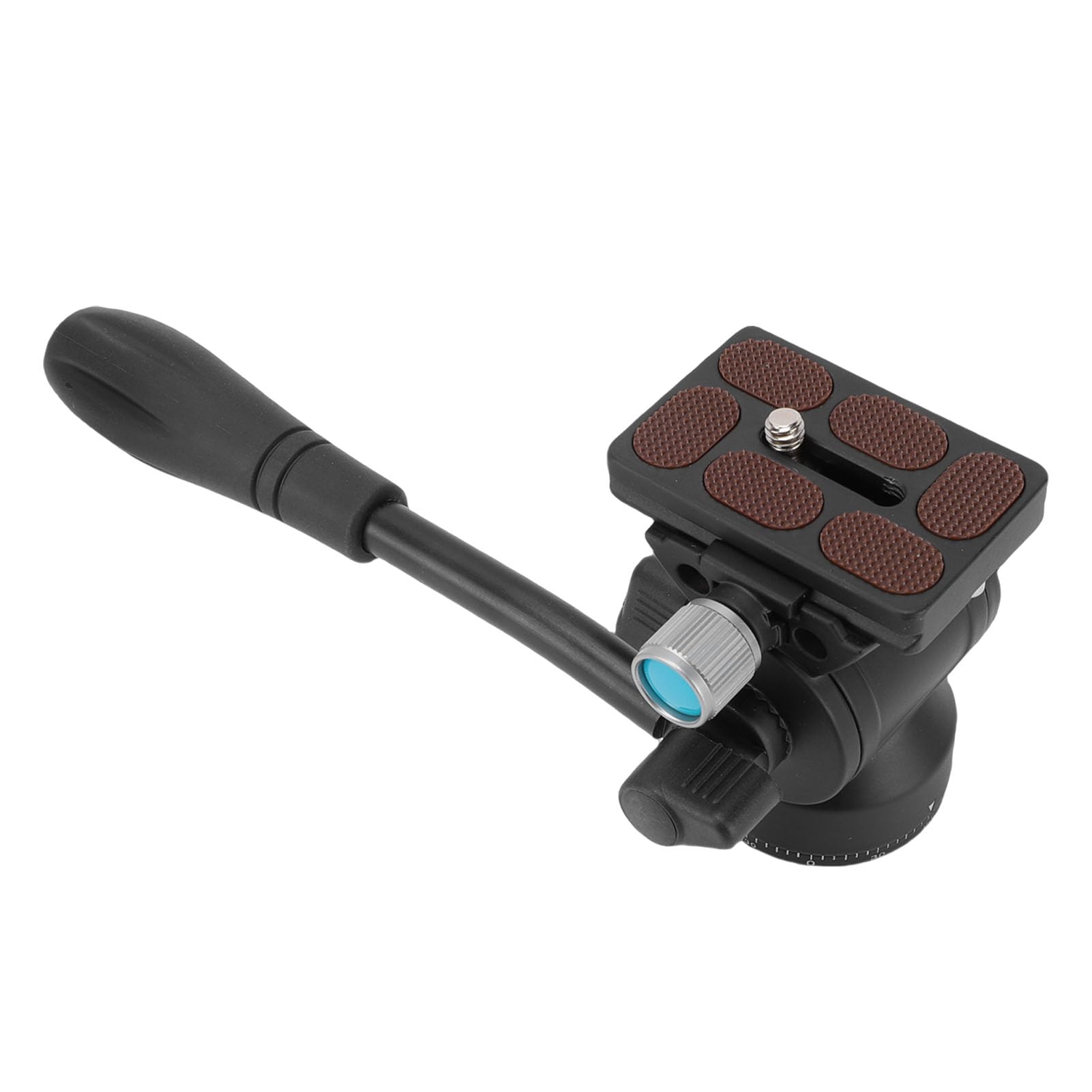 ANGGREK Testa per Treppiede Video, Testa Panoramica e Basculante Leggera in Lega di Alluminio per Fotocamera, Rotazione a 360°, Perfetta per DSLR e Fotografia All’aperto
