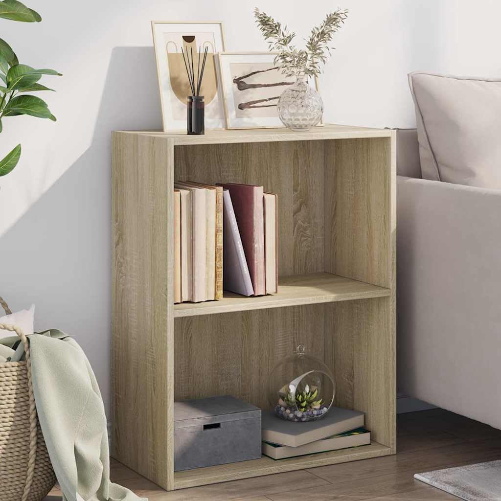 Libreria in rovere Sonoma, 2 scomparti, 60 x 30 x 76,5 cm, per soggiorno, corridoio, ufficio, cameretta dei bambini, decorazione