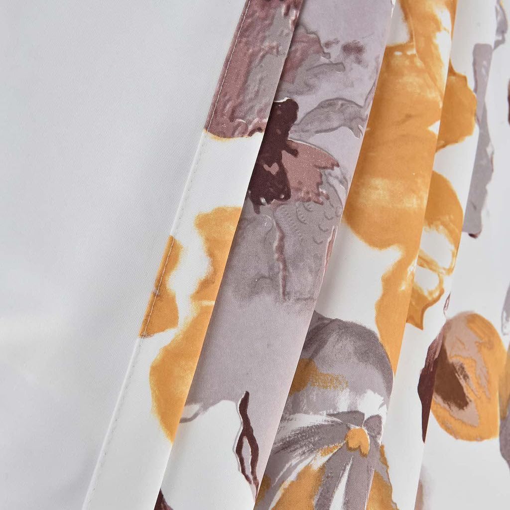 Royal Tradition Blackout Window Curtains Set of 2 (52W x 84L) Panels, Floral Leahanna Room Darkening Drapes