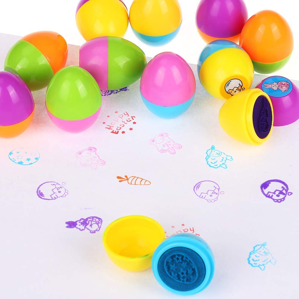 Faburo Set of 12 Easter Eggs Stamp Children Easter Self-Inking for Children, 12 Item - Image 4