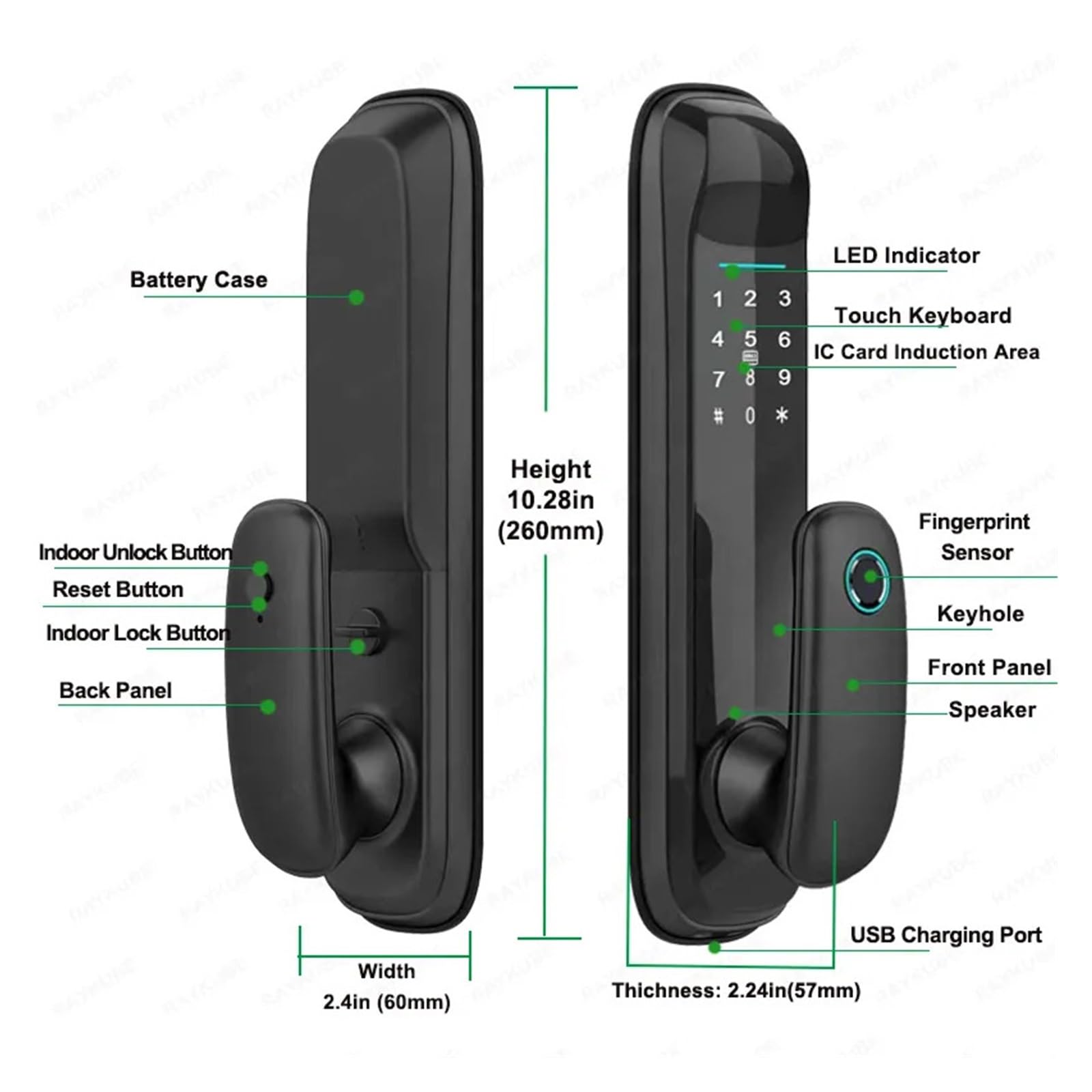 Tuya WiFi Smart Türschloss TT Schloss Fingerprint Lock Auto Elektronische Biometrische for Home Einfache Hohe Sicherheit(22x147mm,TT Lock Version)