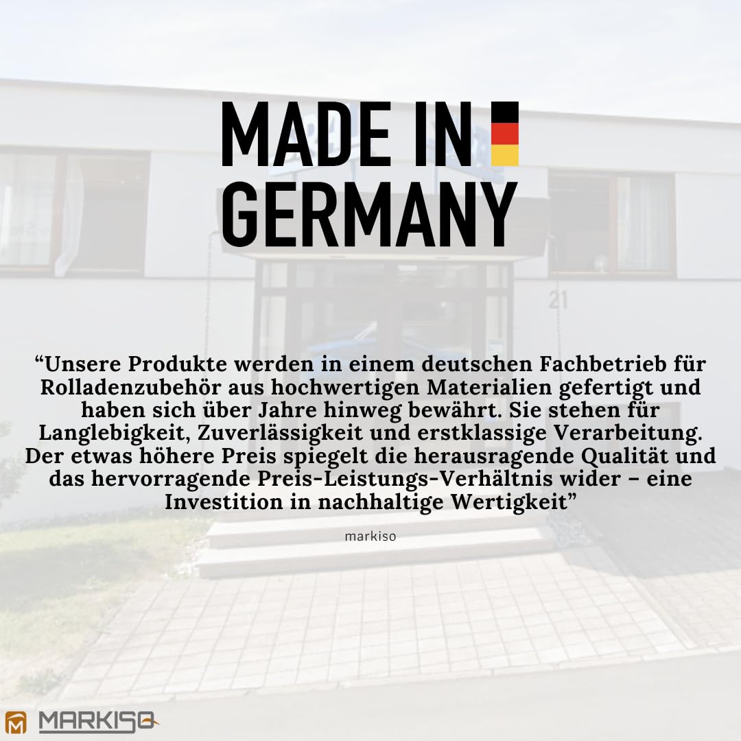 markiso® Getriebewickler mit Kurbel [Made in Germany] Rolladen Schnurwickler für Schnüre bis 4 mm Ø und 5 m Länge, langlebig, leicht zu montieren, inkl. Kurbel & Befestigungsmaterial