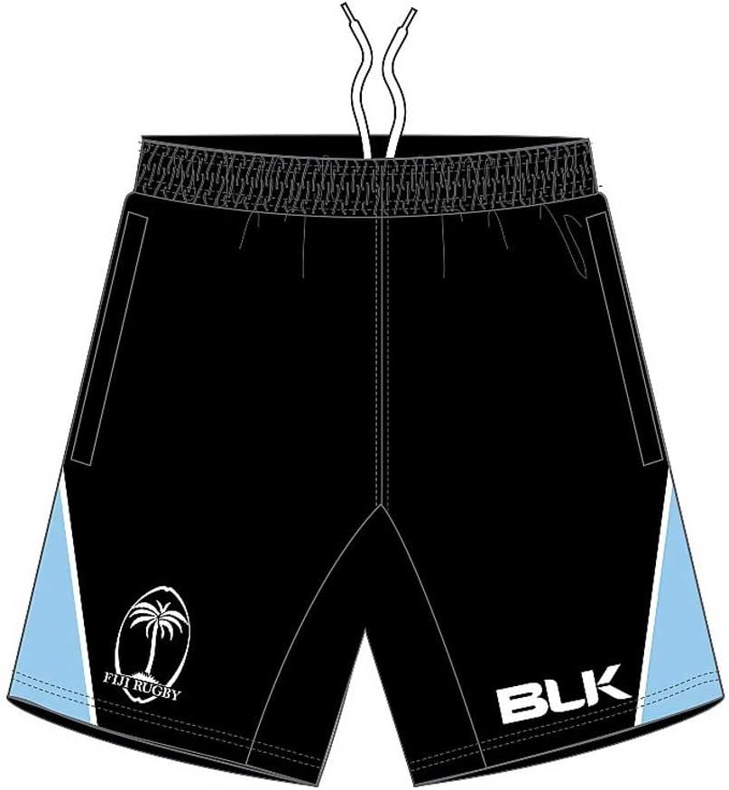 blk Fiji Rugby Gym Shorts 2016 [Black/Sky]