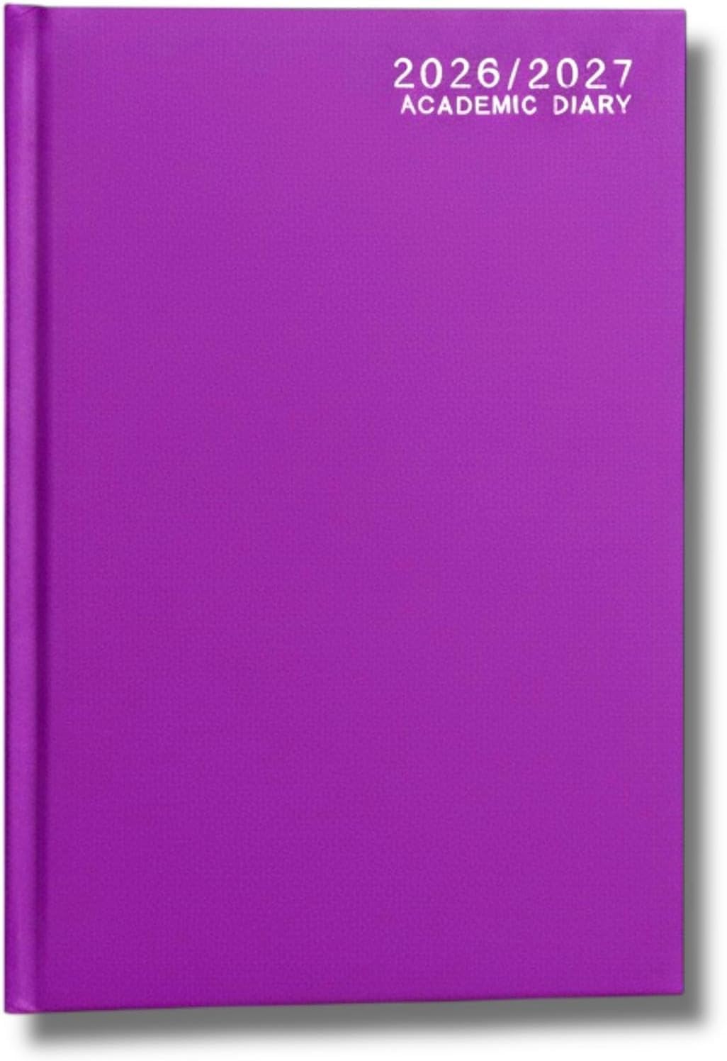 Academic Diary 2026-2027 A4 Week to View | Hardback Mid-Year School Planner for Students & Teachers | August 2026 - July 2027 (Purple)
