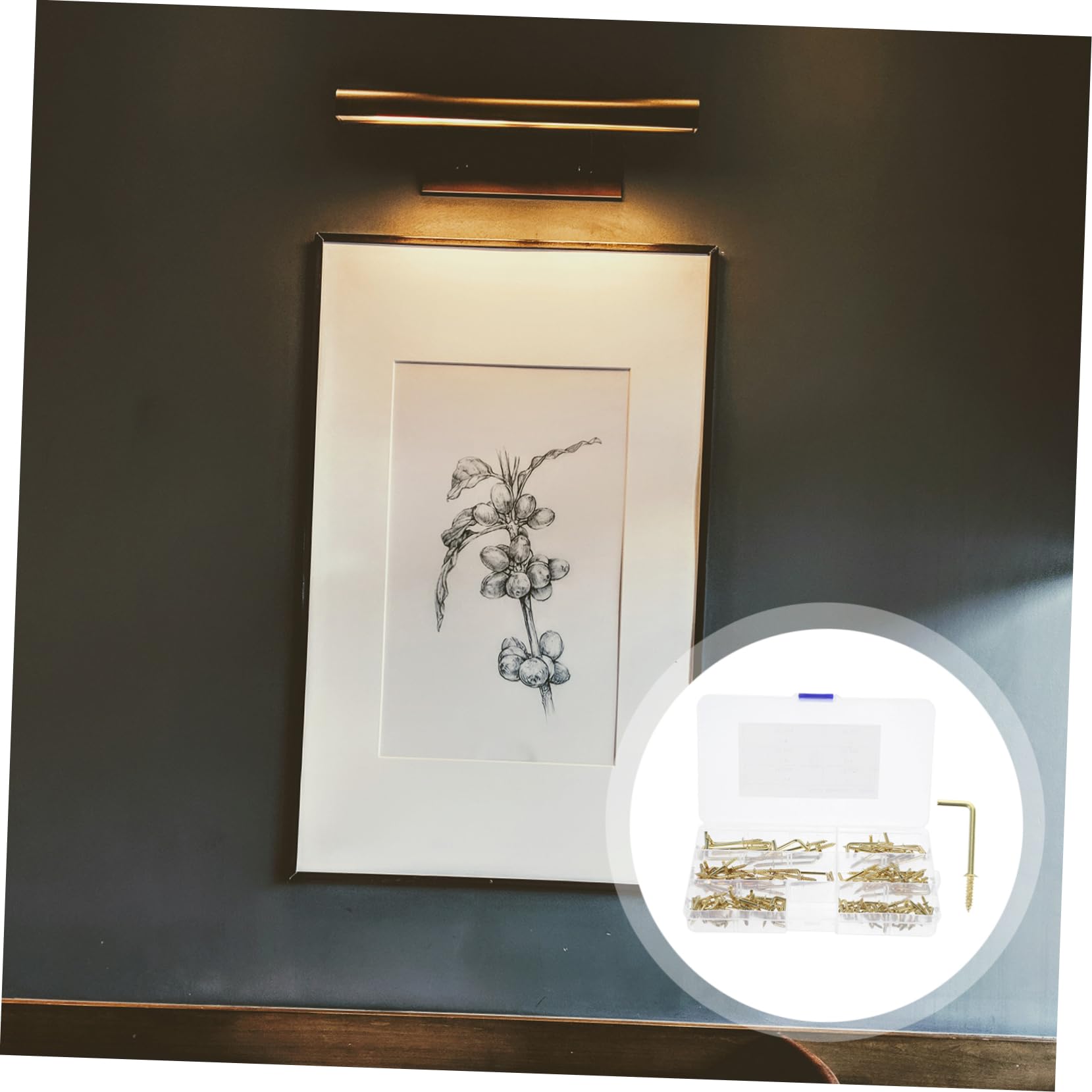 600piezas Hooks De Inoxidable Autoperforantes Para Colgar Cuadros Ganchos Ángulo Recto Para Paredes y Muebles