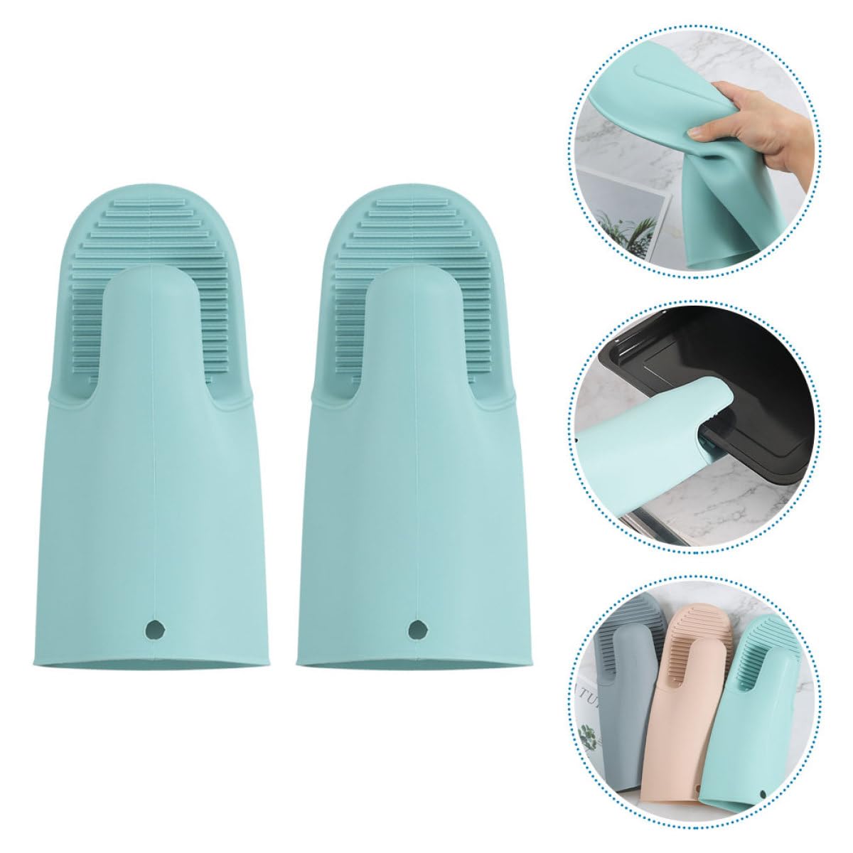 Guanti da Forno in Silicone Antiscivolo per Microonde e Cucina