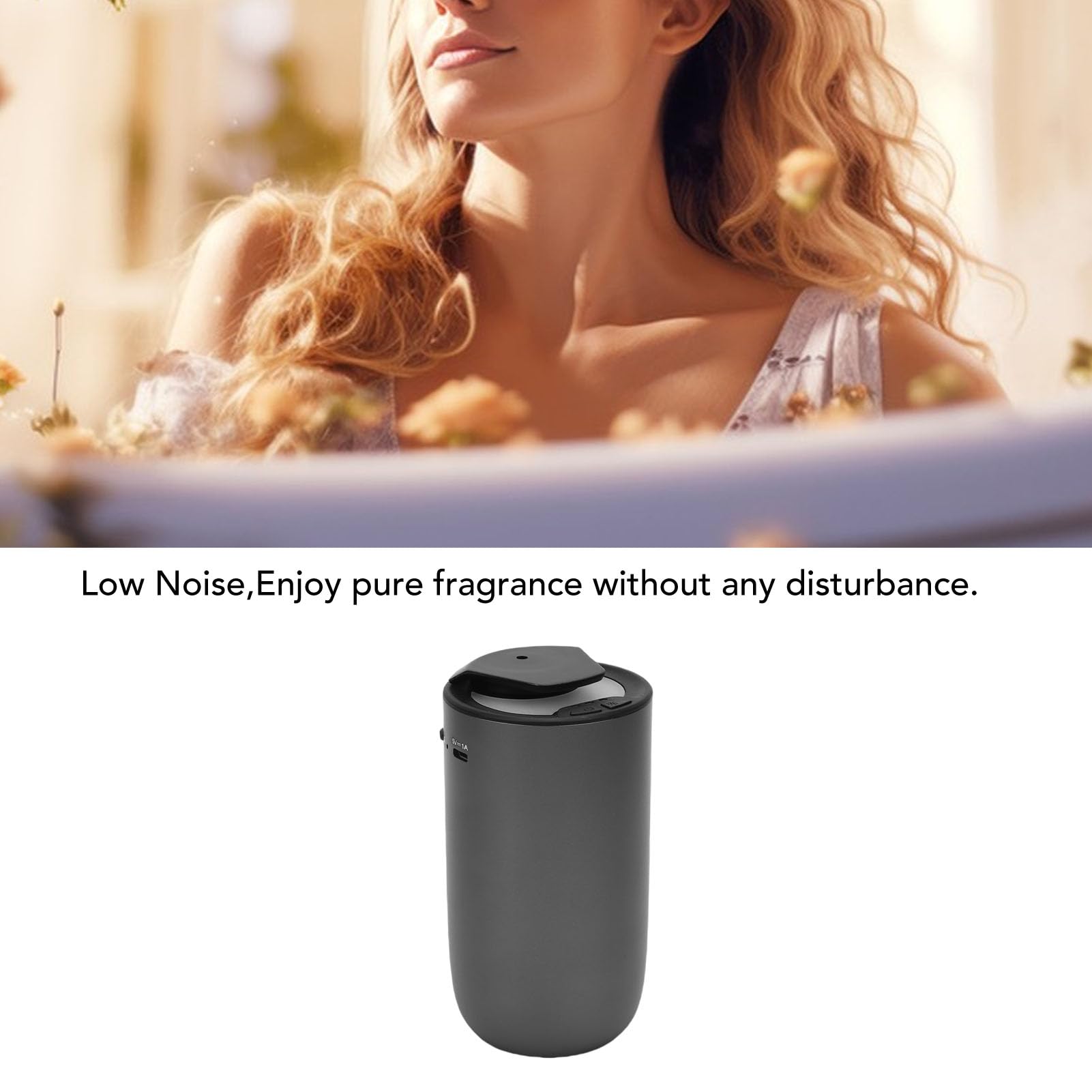 Haofy Difusor de Aceites Esenciales sin Agua, Difusor de Aromaterapia Portátil, Aleación de Aluminio, Diseño a Prueba de Fugas de bajo Ruido para Viajes en Coche, Oficina en Casa (de Negro)