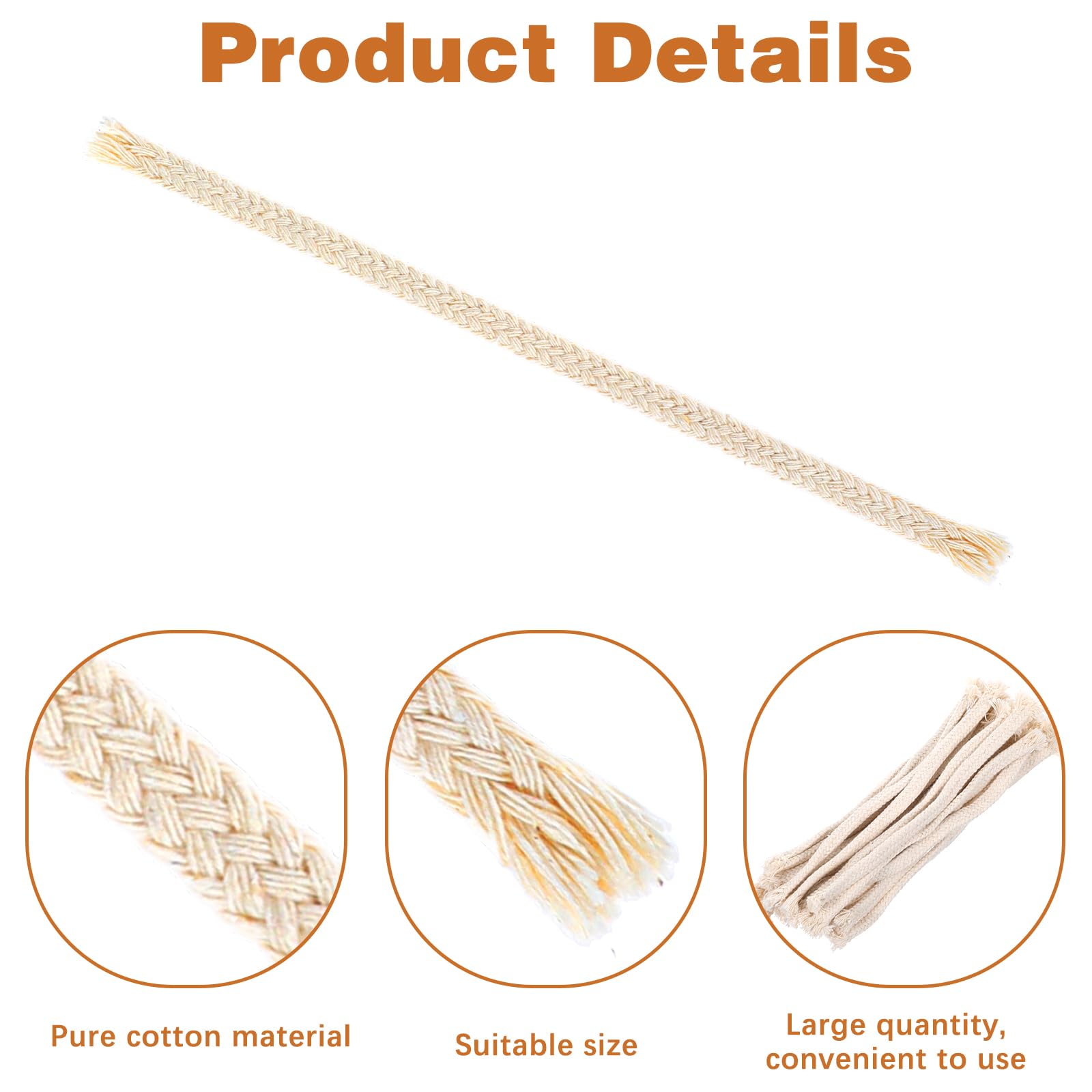 Accessoire Lampes à Huile 50 Mèches Coton Pour Lampe à Pétrole/Huile - 16cm X 0.7cm, Tressées, Longue Durée Mèche Coton Lanterne