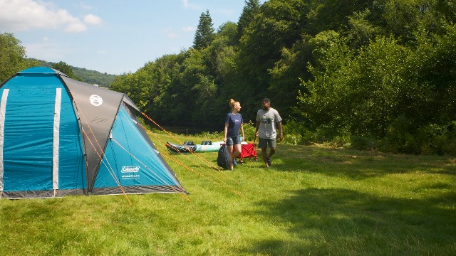 Coleman Spruce Falls 4 Tent | 4 Man Vis-a-Vis Family Tent with 2 opposite XXL size Bedrooms and Living area | 4 Person Camping Tent | 3000mm Waterproof