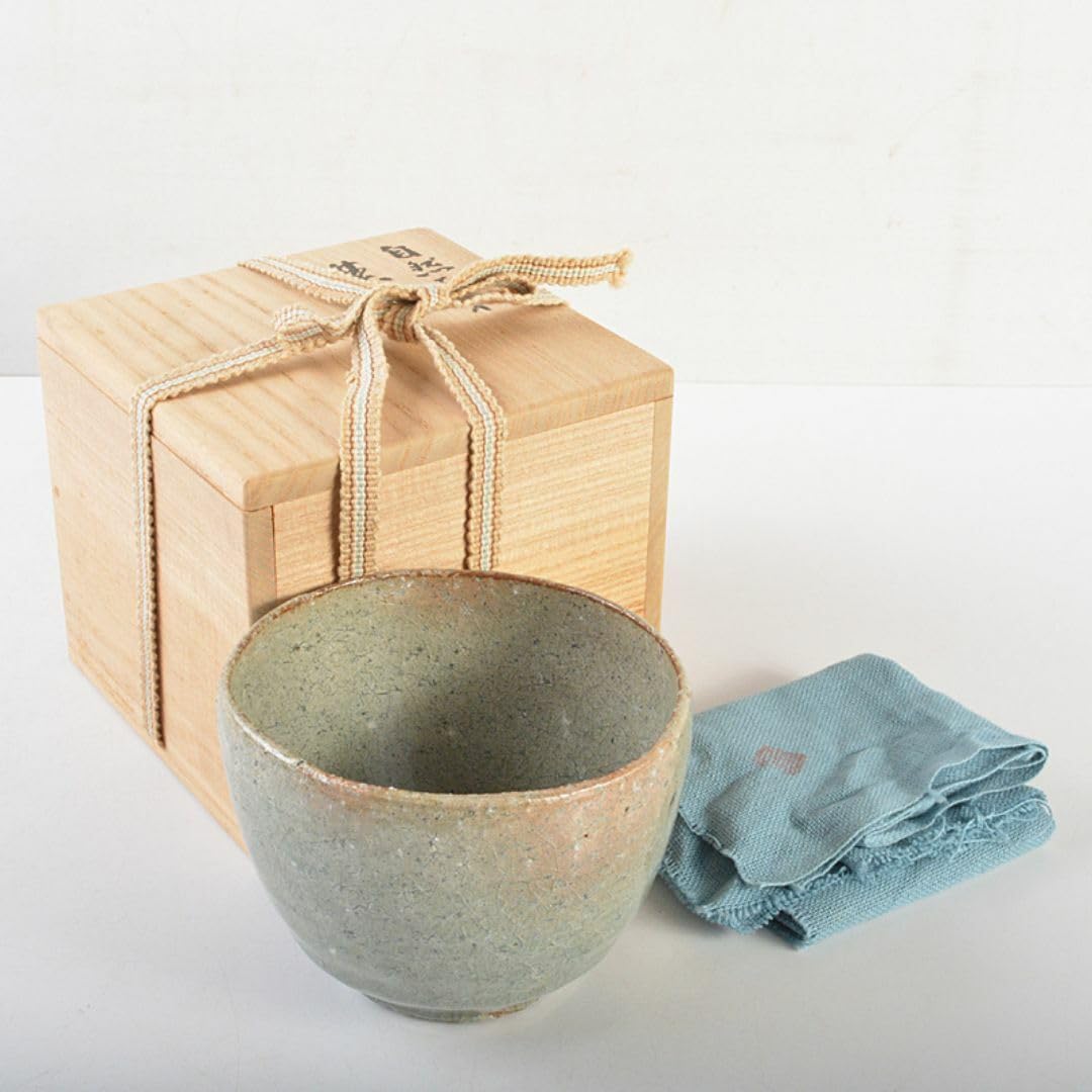 茶道具　登窯　木村盛和作　自然灰釉　茶碗　共布共箱　C　R7477 茶道具登窯木村盛和作自然灰釉茶碗共布共箱CR7477