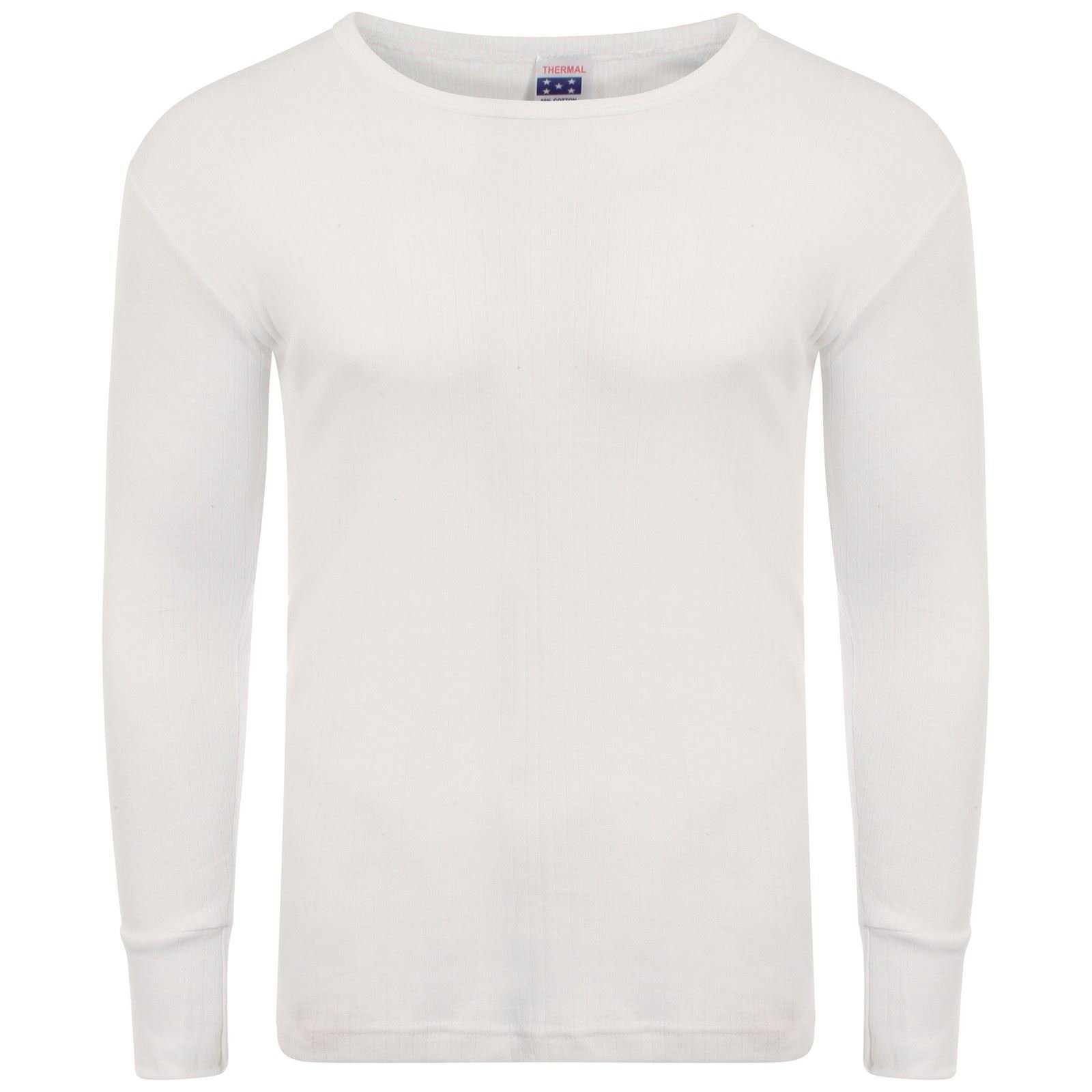 Heatwave Thermalwear Men's White Heatwave® Thermal Long Sleeve Top, Warm Underwear Baselayer Thermals, Large