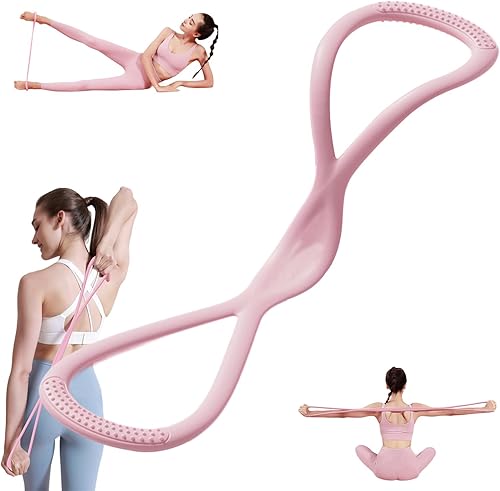 Bandas de resistencia, figura 8 bandas de ejercicio para mujeres y hombres, cuerda elástica para glúteos, espalda, cuerda de yoga de cuerpo