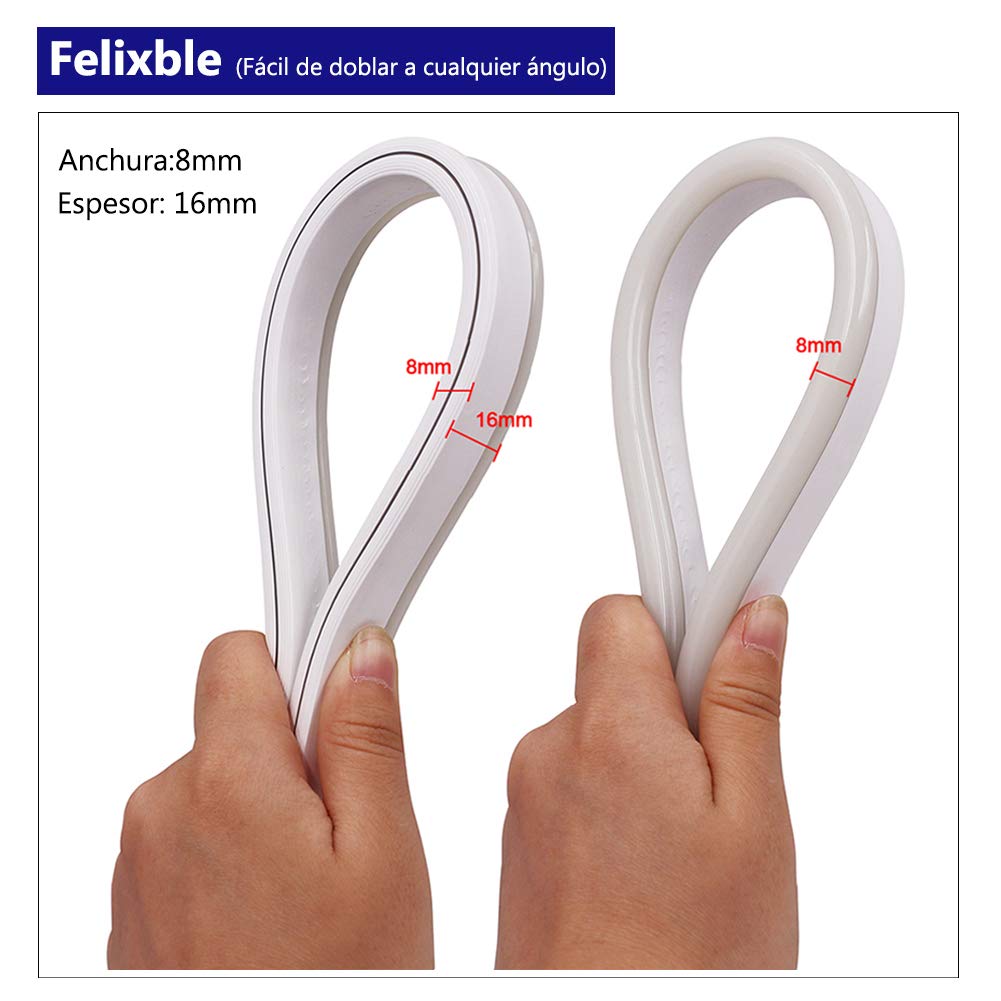 XUNATA 220V Flexible LED Neon Flex, 5050 60 LEDs/m RGB Tira LED + Toque Control Remoto, IP67 Impermeable Interior Intemperie Escalera de Techo Luces Decoración (25m)