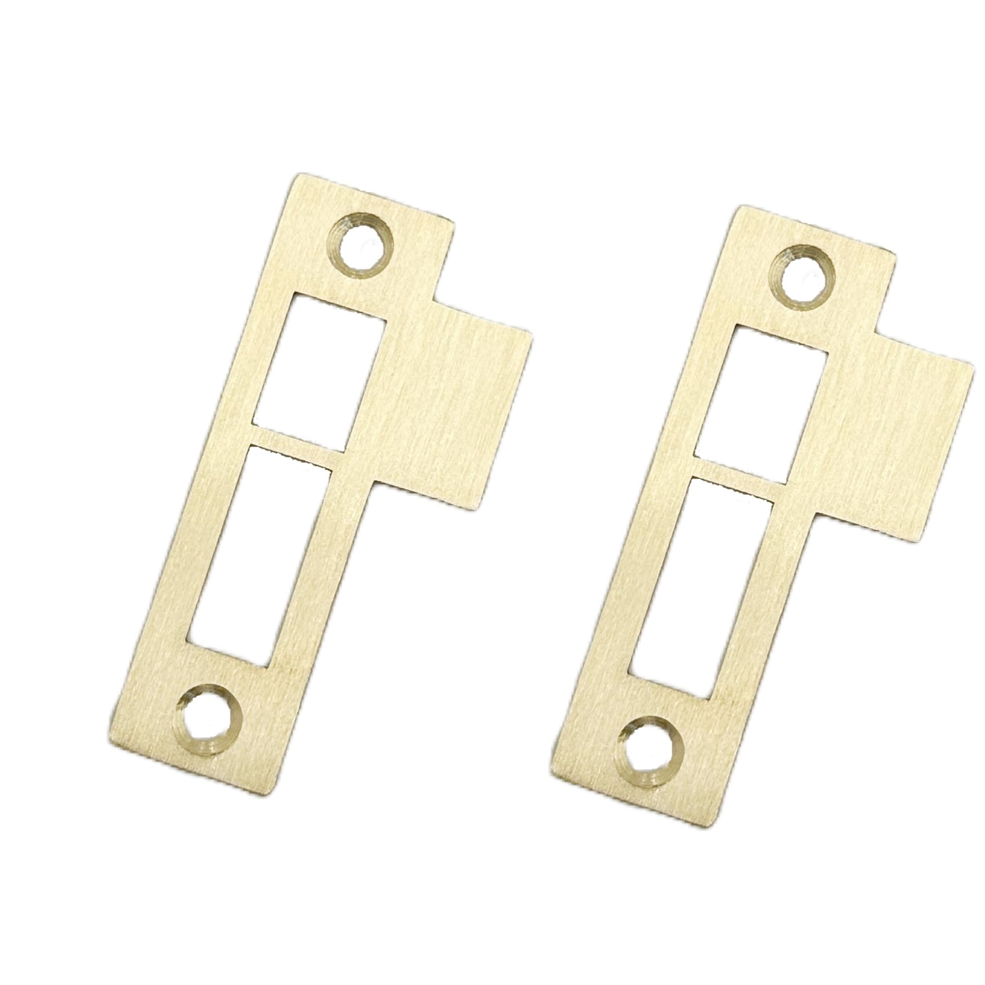 3-1/2" Brushed Brass Mortise Strike Plate Replacement 312AB