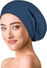OLESILK Reversible Silk and Cotton Jersey Beanie Hat Lightweight Soft Unisex Adjustable for Men and Women