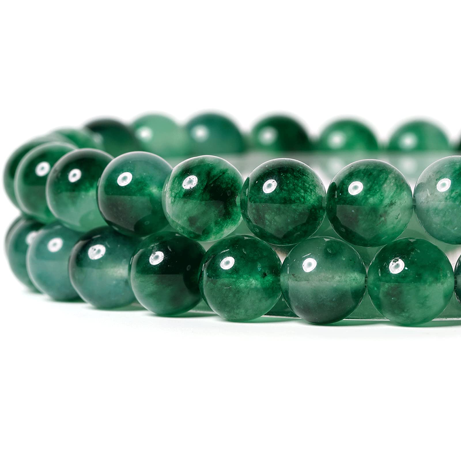 6mm Natural Aquatic Chalcedony Round Bead - 60PCS Bulk Gemstone Beads for Jewelry Making, DIY Bracelets, Necklaces - Includes Crystal Stretch Cord -