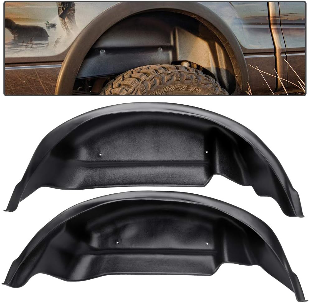 PIT66 Rear Wheel Well Liner Guards, Compatible With 2015-2018 Ford F150 (Will NOT fit Raptor) Inner Fender 2Pcs