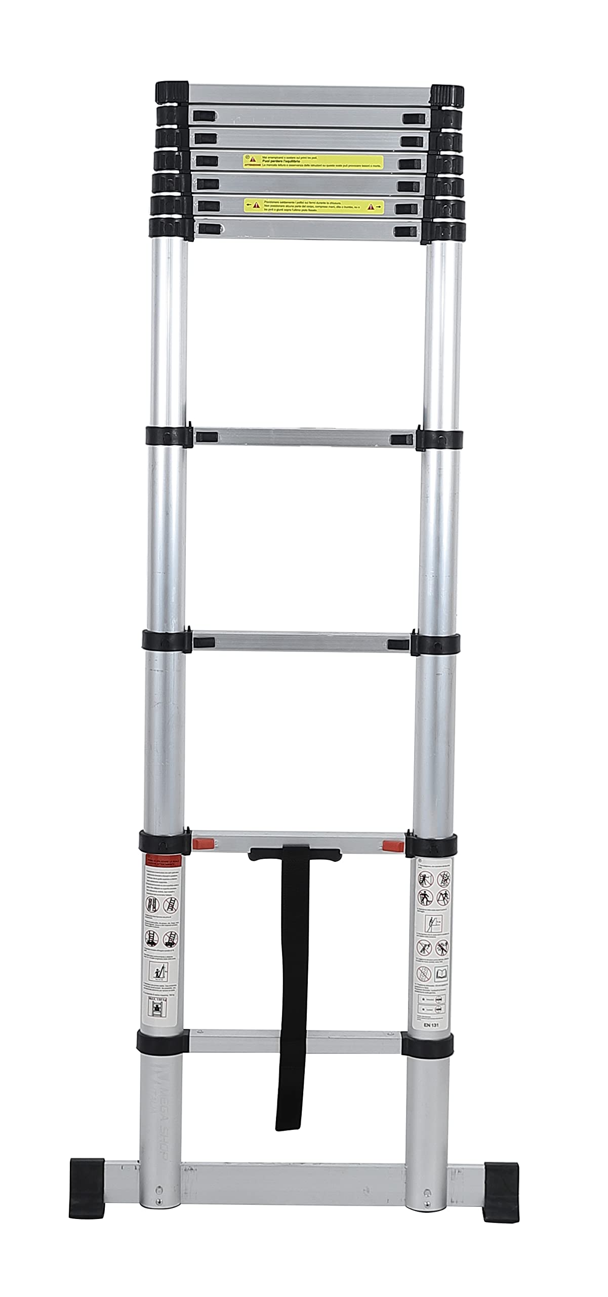 Scala Telescopica Pieghevole con Soft Close Multiuso Allungabile Scaletta Alluminio Scala Telescopica Pieghevole con Soft Close Multiuso Allungabile Scaletta Alluminio con Stabilizzatori (3,20 METRI)