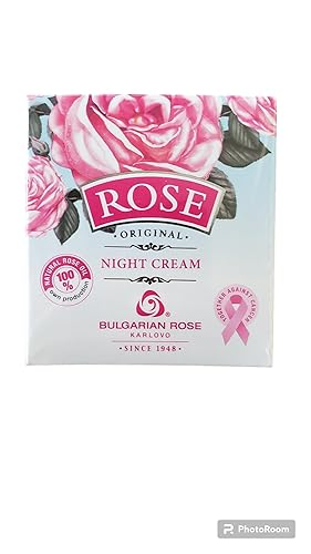 Miniatura 2 de Rose Crema facial de noche búlgara con aceite natural, cuidado de la piel hidratante y rejuvenecedor, crema de noche revitalizante de agua, crema