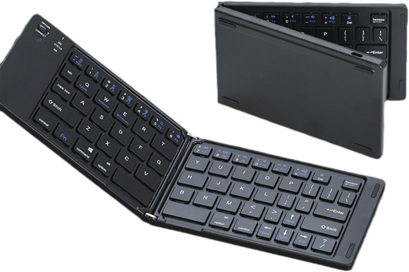 Foldable Keyboard – ABS Pocket Size 66 Keys | Portable Mini Wireless Input Device With X Frame Design | Quiet Typing Bendable Keyboard For Laptop, Tablet, Smartphone