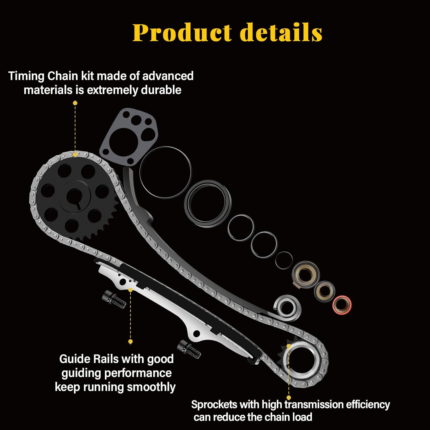 OCPTY Timing Chain Kit for 1995-1997 for Nissan Pickup;1990-1994 for Nissan D21;1990-1992 for Nissan Stanza OE# 9-4163S