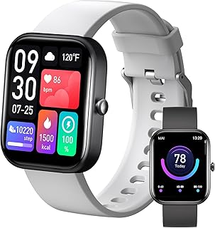 Smart Watch for Men Women,2-Inch Fitness Tracker 100+ Sports Modes,IP67 Waterproof,Smart Watch (Answer/Make Call) with Step Sleep Calories Monitoring Pedometer for iOS Android Phones