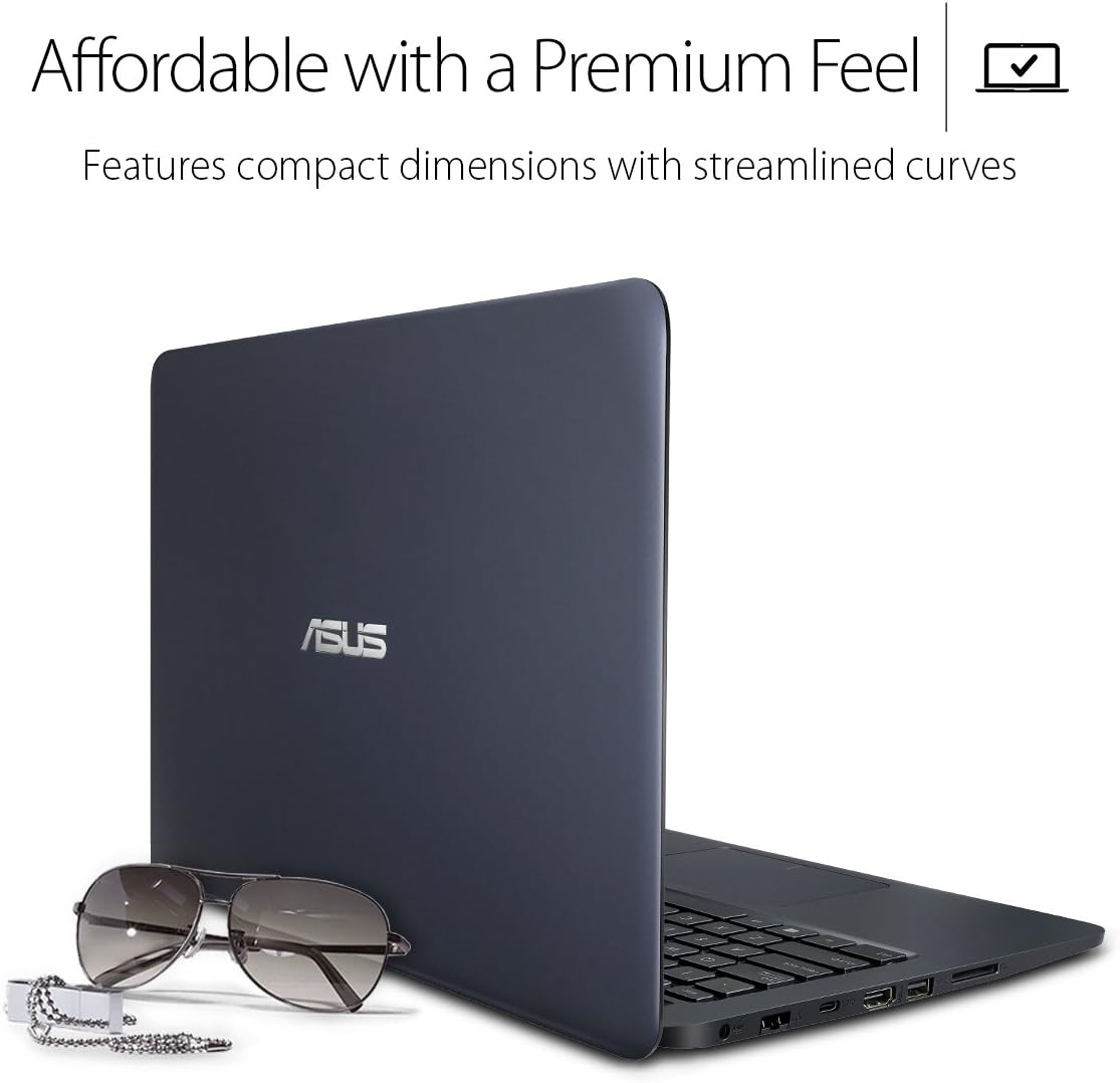ASUS L402SA Portable Lightweight Laptop PC, Intel Dual Core Processor, 4GB RAM, 32GB Flash Storage with Windows 10 with 1 Year Microsoft Office 365 Subscription