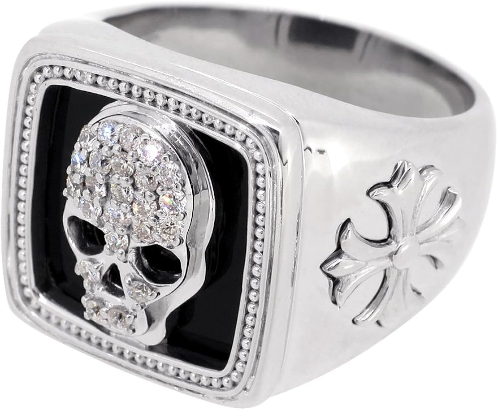 新宿銀の蔵 ダイヤモンド オニキス スカル Pt900 プラチナリング 13 23号 16号 新宿銀の蔵 ダイヤモンド オニキス スカル Pt900 プラチナリング 13 23号 16号