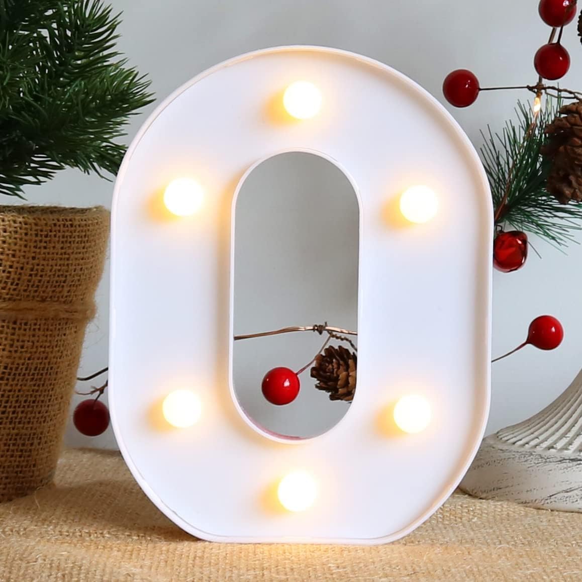 1 Pcs Marquee Alphabet Letter LED Light | Decorative Name Lamp for Home, Bedroom, Wedding, Birthday, Anniversary & Romantic Gift and Night and Wall Lamp (O, Small)