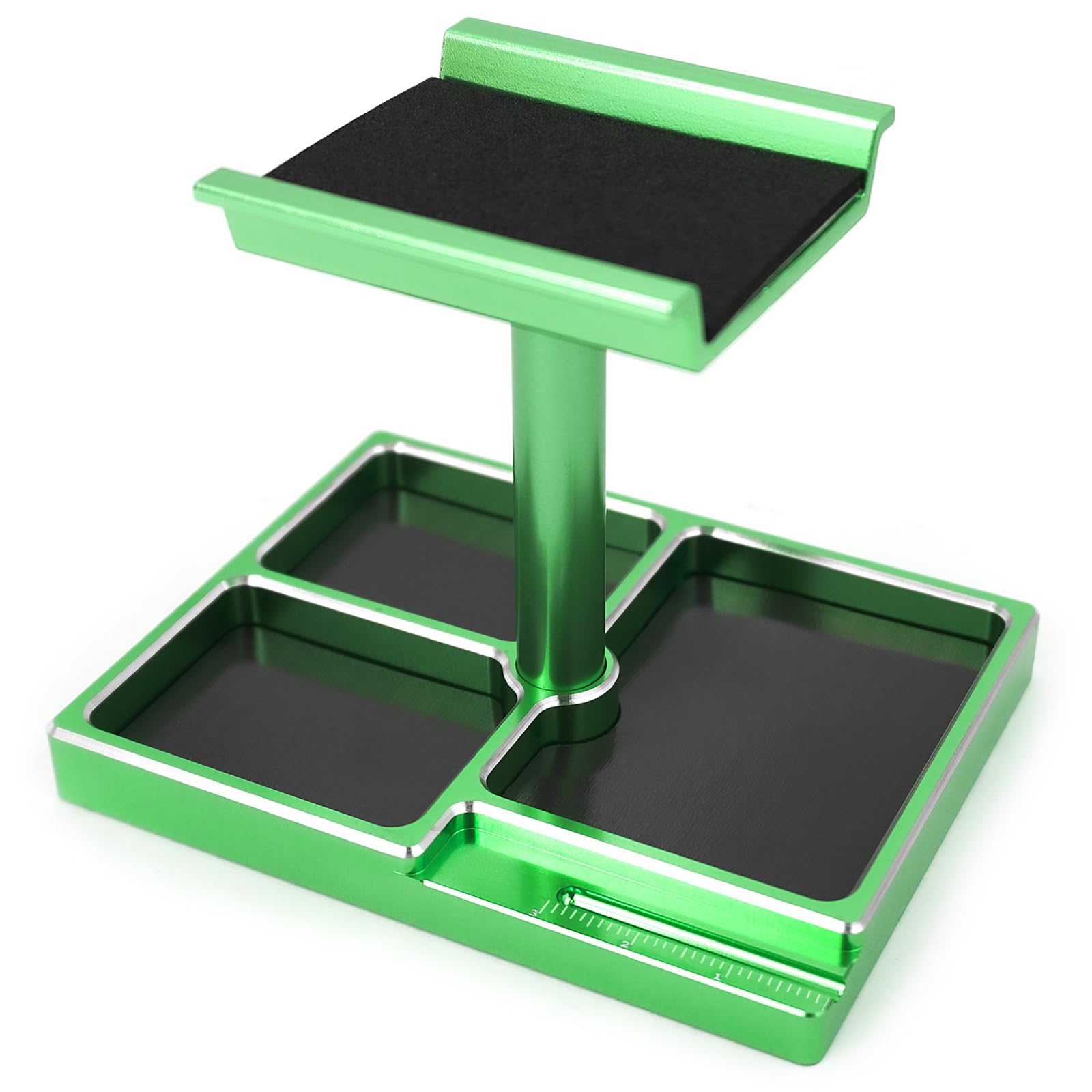 Zolikar Aluminum Alloy RC Car Work Stand Repair Workstation with Screw Base for 1/18 Scale TRX4M 1/24 Scale SCX24 RC Crawler Car(Green)