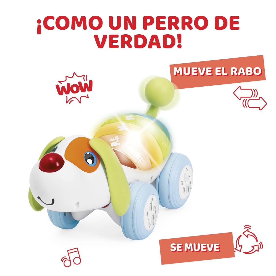 Chicco DogremiRadio Control Parlante, Juguete Teledirigido de Perro, Enseña Música y Sonidos, Mascota Radiocontrol para Niños de 18 Meses hasta 4 años