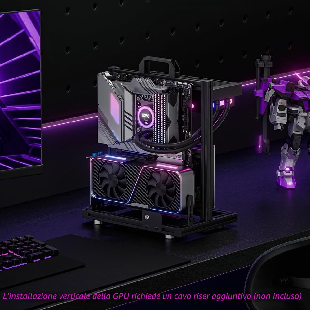 Banco di prova per PC in alluminio, custodia per PC all'aperto, telaio per computer a telaio aperto, montaggio a rack per server Techbench fai da te orizzontalmente 240 custodia per PC con