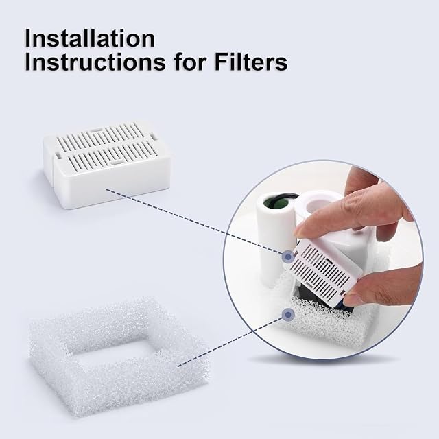 Foto 3 de 5 de Filtro para fuente para gatos, 8 paquetes de filtros de repuesto para fuente de cerámica de 2,1 l para gatos
