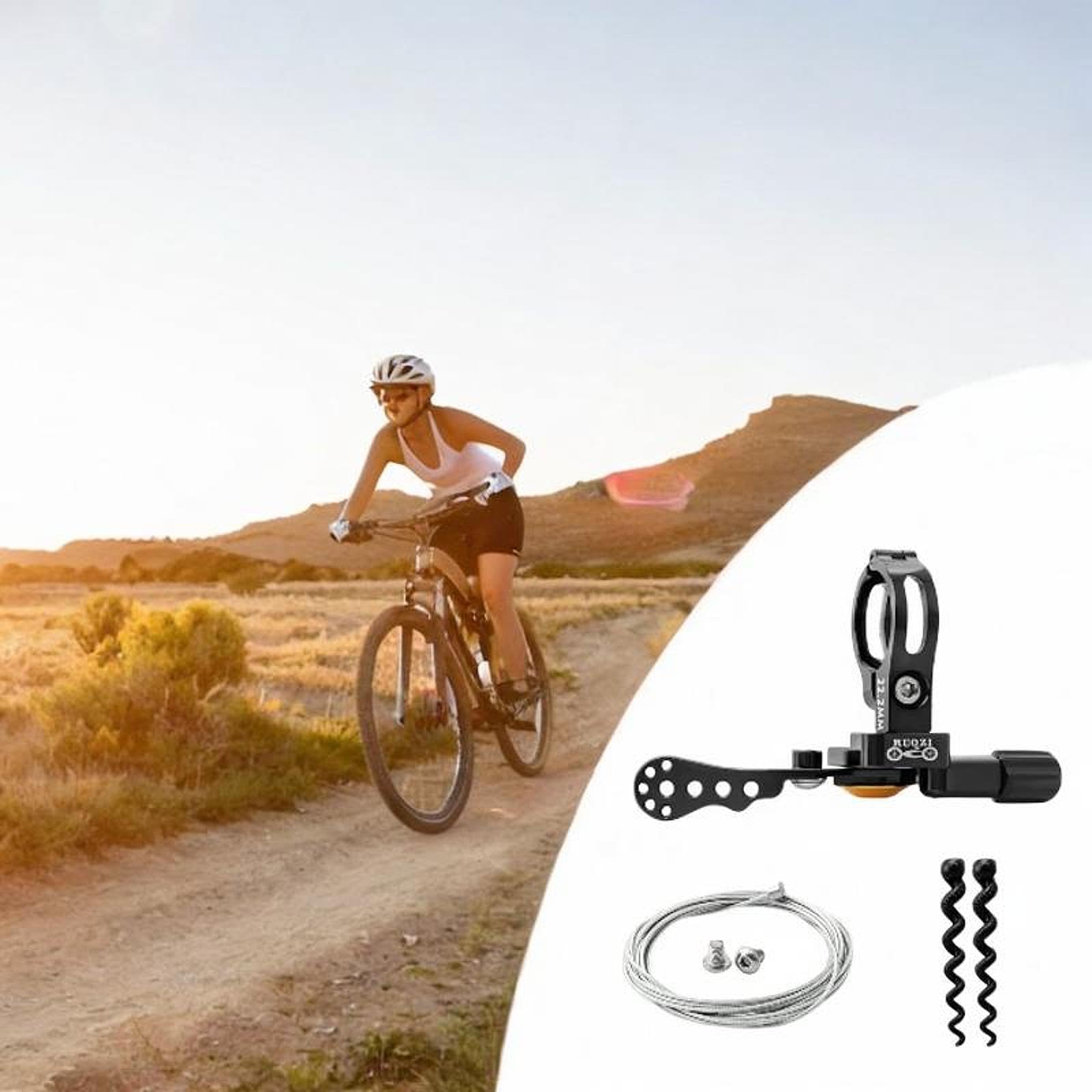 Leva del Reggisella Telescopico con Comando Remoto Regolabile, Accessorio Meccanico per Bicicletta, Leva del Cambio con Cavo per La Guida