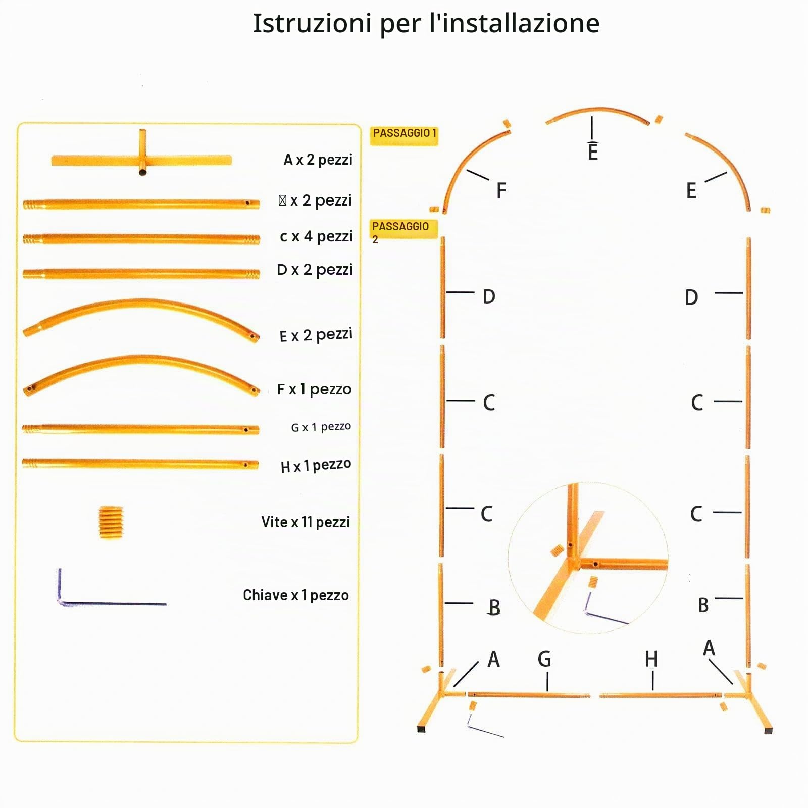 1,8 m per arco di nozze, supporto per feste, fiocchi di nozze per cerimonia, supporto per palloncini, decorazione per feste di compleanno, cornice per porta dorata