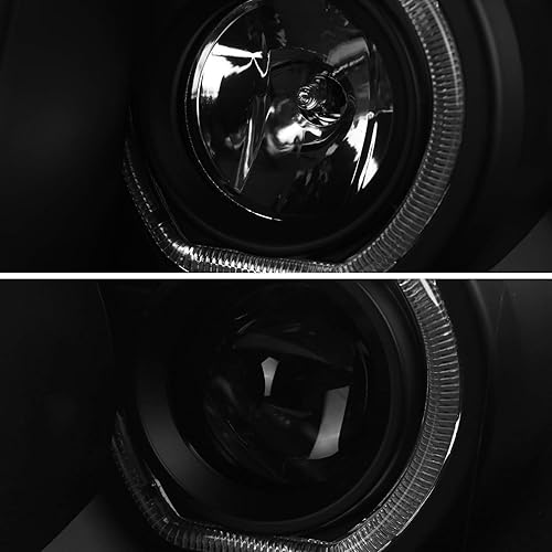 Miniatura 4 de Se adapta a Ford F150 2009-2014 Black Smoke LED U-Ring Halo proyector faros delanteros izquierdo + derecho