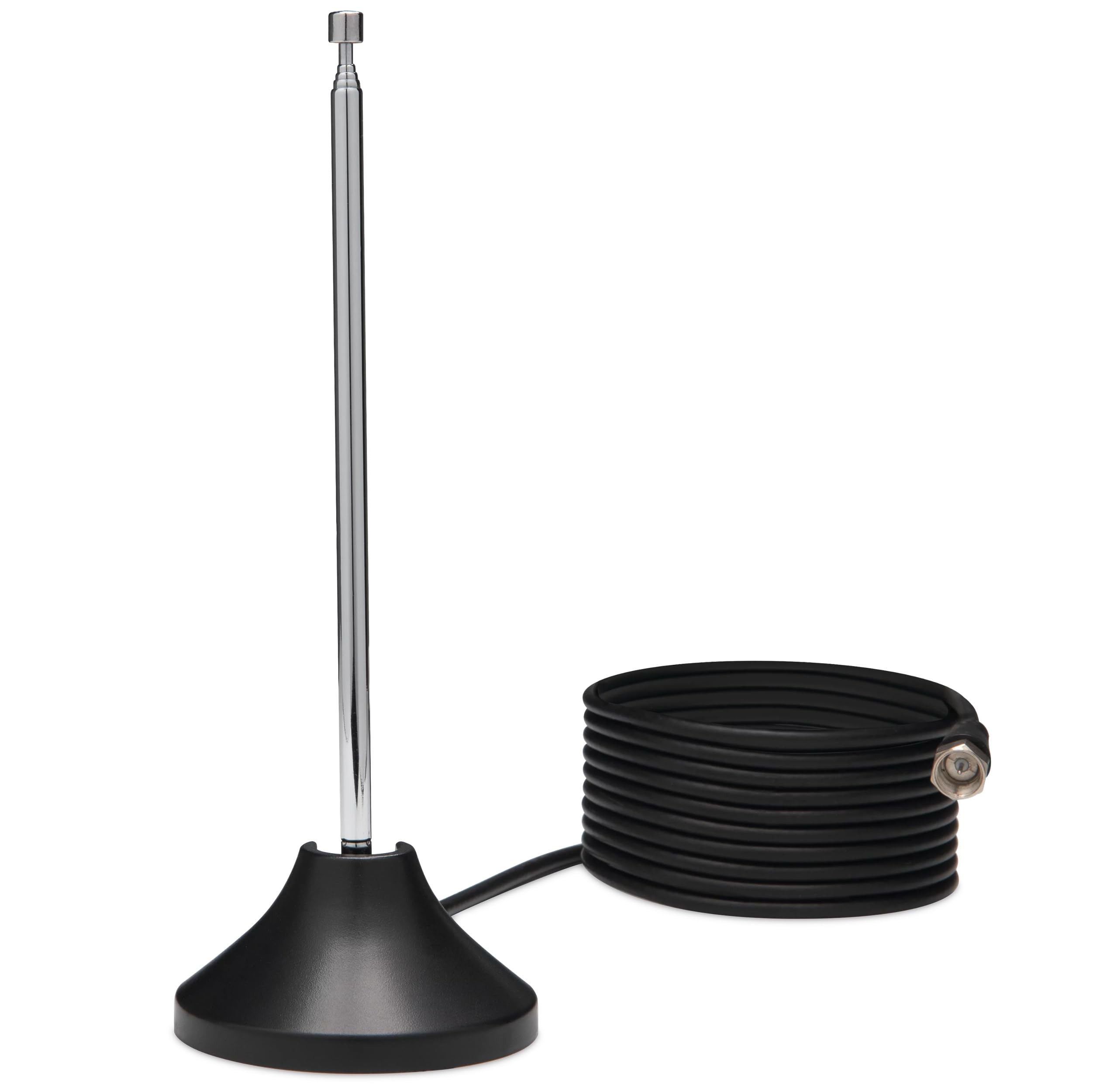 TechniSat DIGIFLEX TT7 - Antenna passive per DVB-T2 HD, DAB+, FM, antenna a asta per interni, cavo coassiale da 3 m con spina F, impedenza 75 Ohm, antenna per TV, ricevitore radio, nero