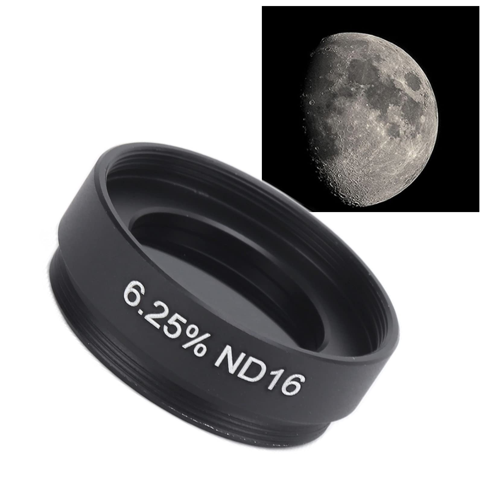 T Opiky Filtr ND, 1,25 Cala M28,6 X 0,6 Mm Teleskopowy Filtr Księżyca o Neutralnej Gęstości, do Okular Teleskopu Astronomicznego 1,25 Cala (6,25% ND16)