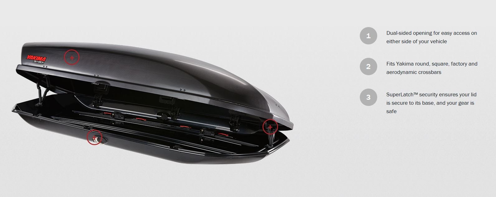 YAKIMA SkyBox Aerodynamic Rooftop Cargo Box for Cars, Wagons and SUVs