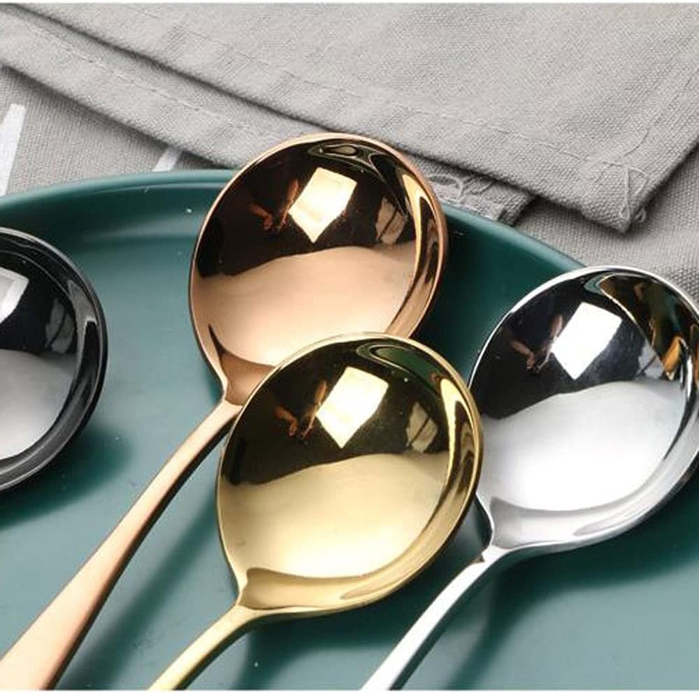 Spoon RHE 1ps Tea Coffee Mixing Spoon Gold Spoon Long Handle Dessert Stainless Steel Vintage Teaspoons Drink Tableware Flowers Design Spoon (Color : Silver)