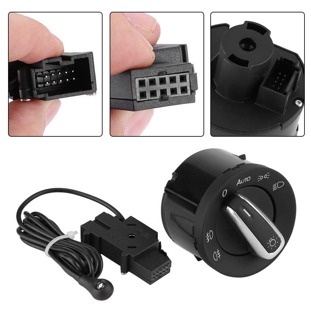 Yctze pour headlight sensor mk6 pour commodo phare Commande et capteur de commutateur de phare de voiture en plastique Moduel pour MK5 MK6 B6 3C 5ND941431B