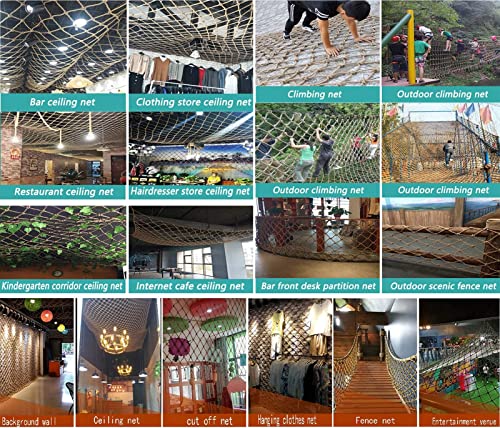 KACQIHTU Hemp Rope Net Child Safety Net Rope Fence Stairs Balcony Railings Garden Playground Safety Protection Rope Netting Climbing Net for Kids - Thumbnail 6