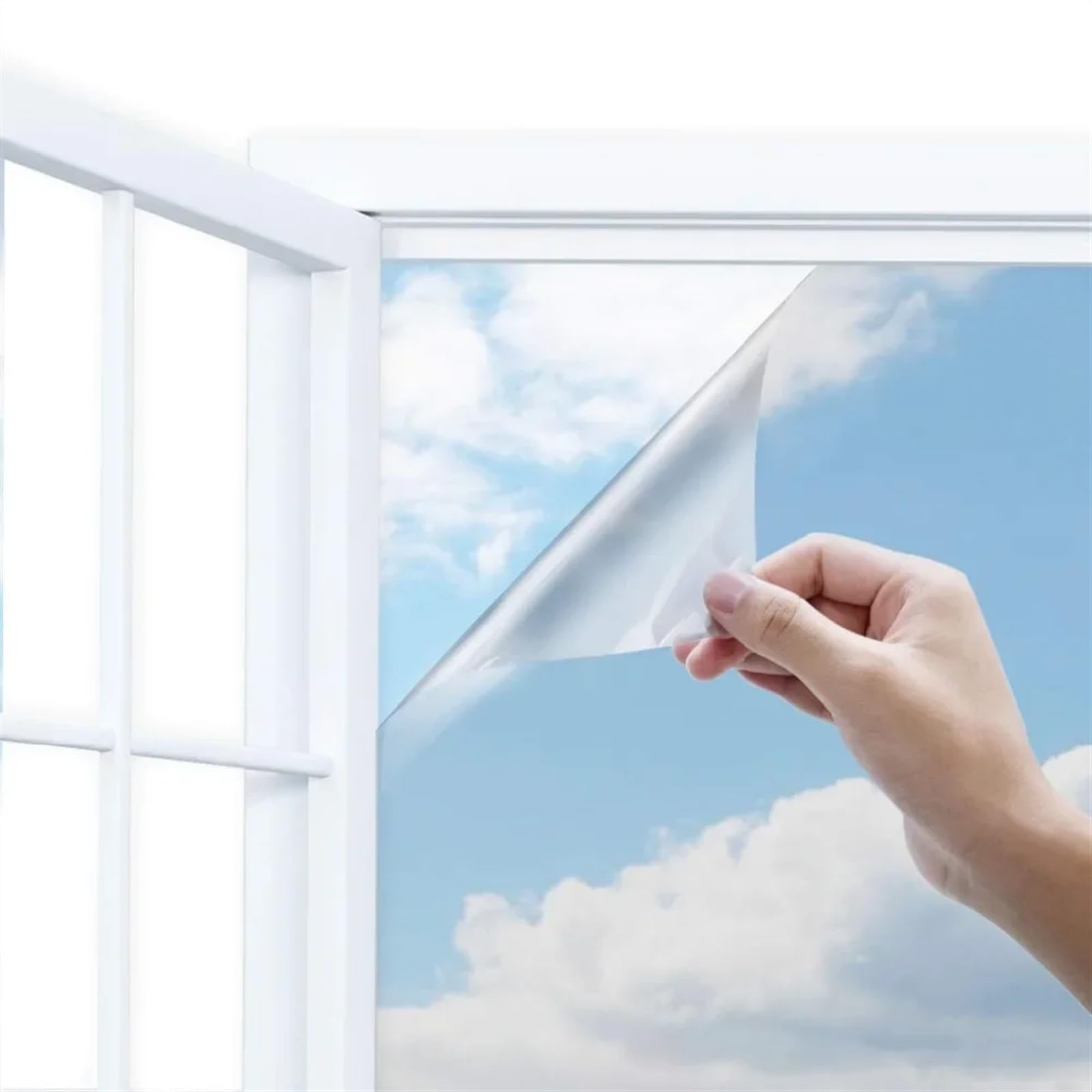 Vinilo Espejo para Ventanas,Película Ventana Película de Ventana Espejo unidireccional Varios tamaños, película Vidrio con Bloqueo Solar privacidad(B,60x500 cm)