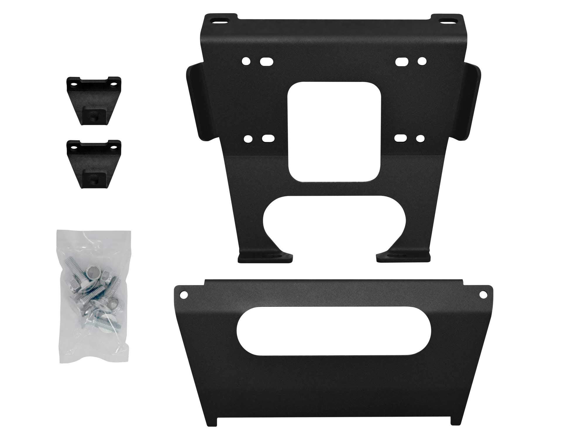 SuperATV 6000 LB. Black Ops Winch with Mounting Plate for Polaris RZR