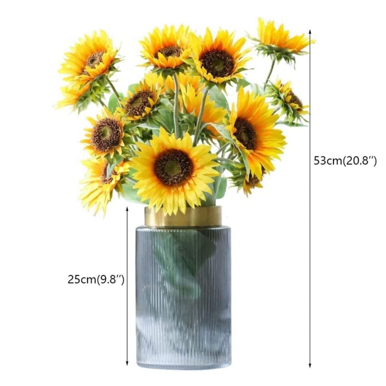 Künstliche Blumen Wunderschön Künstliche Blumen, Künstliche Sonnenblumen, Seidenstoff, Blumen, Künstliche Blumen, Blumenstrauß, Vasen-Set Künstliche Blumen wie Echt
