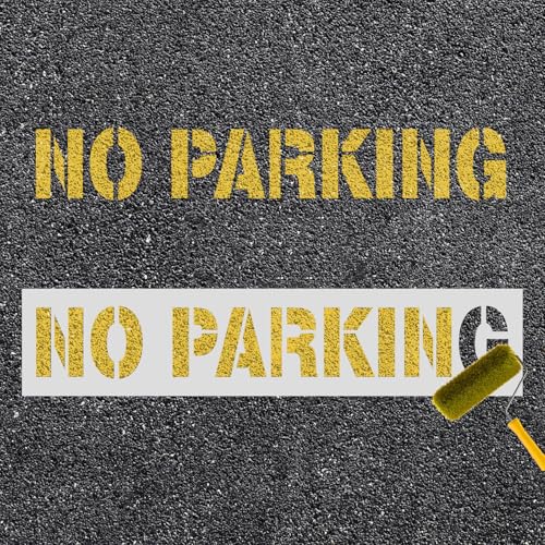No Parking Stencil 4 Inch Letter Stencils Flexible Silicone Parking Lot Paint Templates Parking Lot Stencils for Traffic Pavement Curb Spray Paint Marking